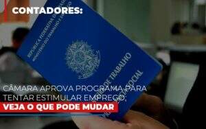 Camara Aprova Programa Para Tentar Estimular Emprego Veja O Que Pode Mudar - Contabilidade na Zona Leste - SP | Peluso & Associados